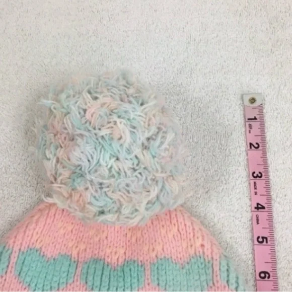 NWT LoveShackFancy Heart Beanie NWT NEW LoveShackFancy Hastings Heart Beanie PomPom Hat  main image 4
